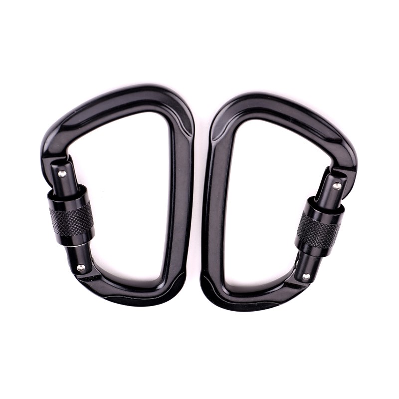 Outdoor aluminum alloy with lock D type mountaineering buckle carabiner