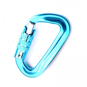 Outdoor hook rock climbing camping main lock carabiner multi-function nut mountaineering hook mountaineering buckle outdoor speed drop equipment safety lock probing hole d-type screw main lock aviation aluminum alloy