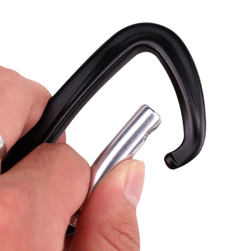 Outdoor rock climbing camp main lock carabiner multi-function mountaineering hook mountaineering buckle outdoor quick catch quick fall equipment safety lock probing hole d-shape wire lock main lock aviation aluminum alloy