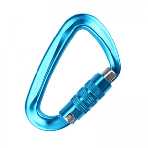 Outdoor hook rock climbing camping main lock carabiner multi-function mountaineering hook mountaineering buckle outdoor quick catch quick fall equipment safety lock probing hole d-shaped screw two-stage main lock aviation aluminum alloy