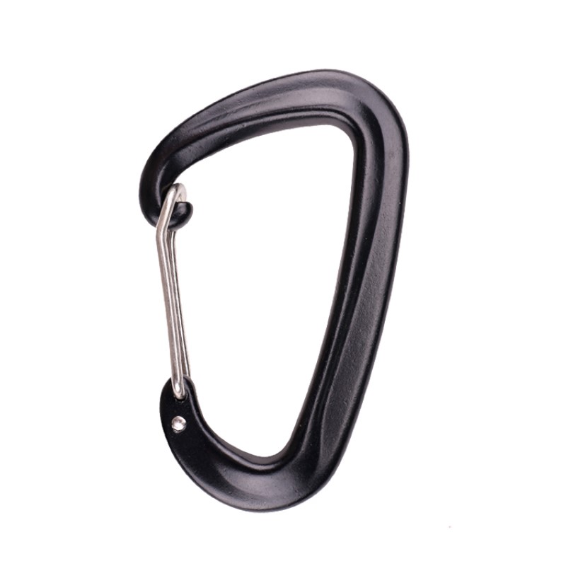 Outdoor hook rock climbing camping main lock carabiner outdoor quick latch quick fall equipment safety lock probing hole D type 304 stainless steel spring bar lock main lock aviation aluminum alloy
