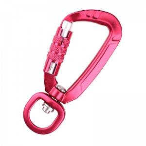 Outdoor hook climbing camping carabiner carabiner multi-function second stage mountaineering buckle mountaineering buckle outdoor quick catch quick fall equipment safety lock with  dog clips aviation aluminum alloy