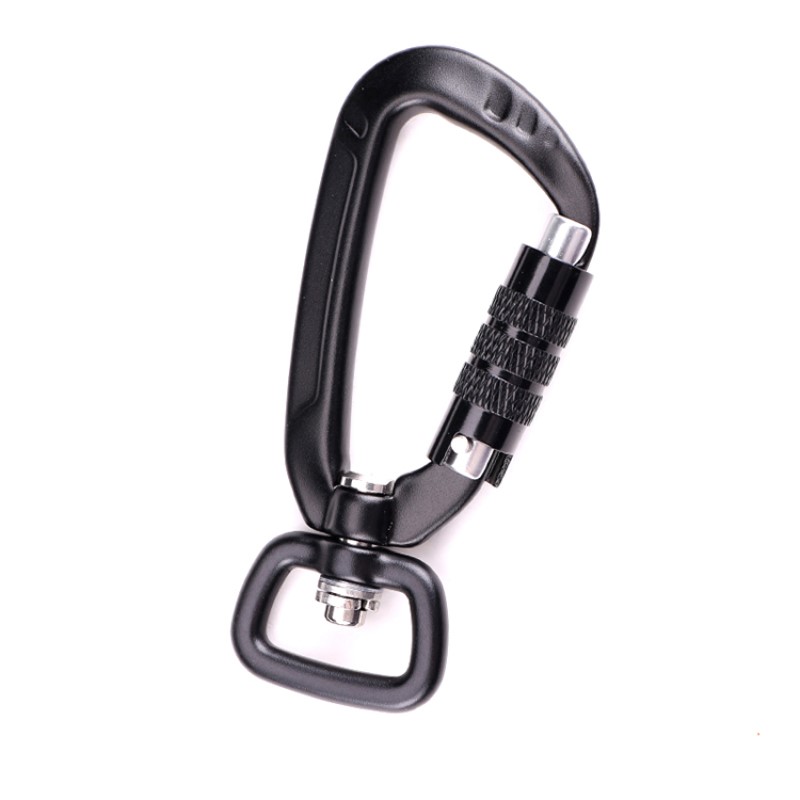 Outdoor hook climbing camping carabiner carabiner multi-function second stage mountaineering buckle mountaineering buckle outdoor quick catch quick fall equipment safety lock with  dog clips aviation aluminum alloy