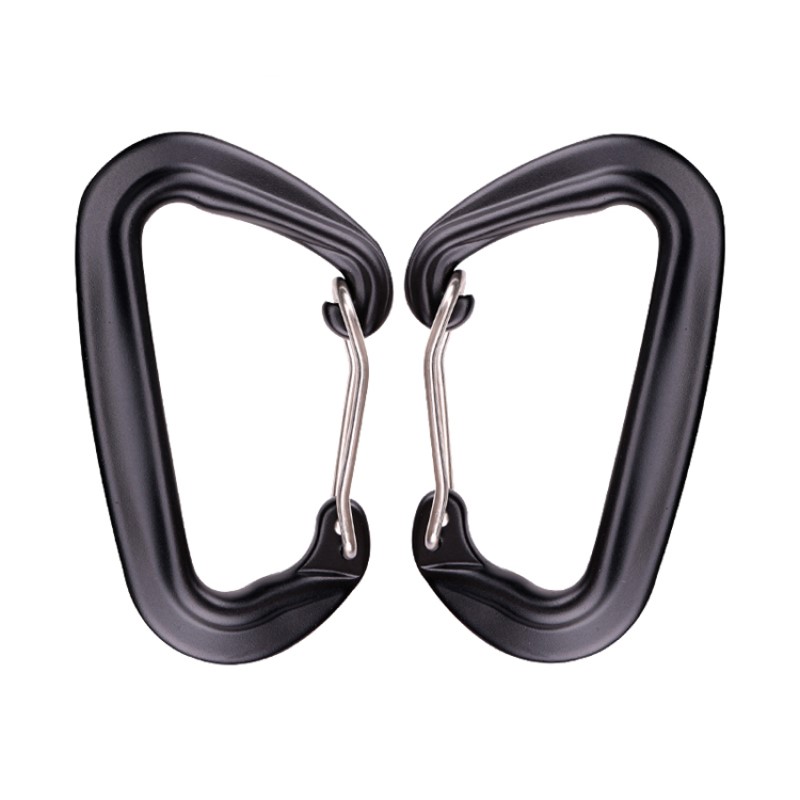 Outdoor hook rock climbing camping main lock carabiner multi-function carabiner carabiner outdoor quick catch quick fall equipment safety lock probing hole d-shape steel wire buckle main lock aviation aluminum alloy