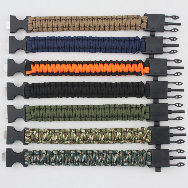 Outdoor multi-functional creative survival emergency watch safety rope woven thermometer bracelet