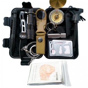 Travel outdoor equipment survival kit survival kit multi-functional field first aid kit SOS emergency supplies