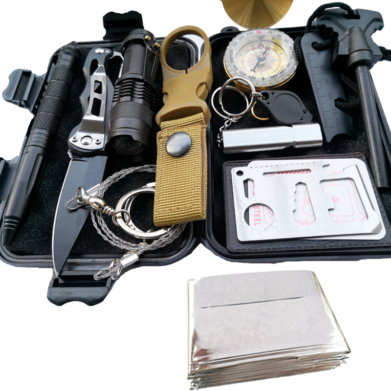 Travel outdoor equipment survival kit survival kit multi-functional field first aid kit SOS emergency supplies