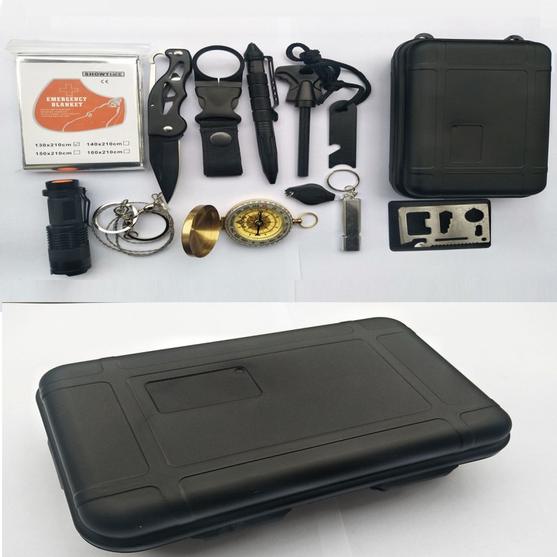 Travel outdoor equipment survival kit survival kit multi-functional field first aid kit SOS emergency supplies