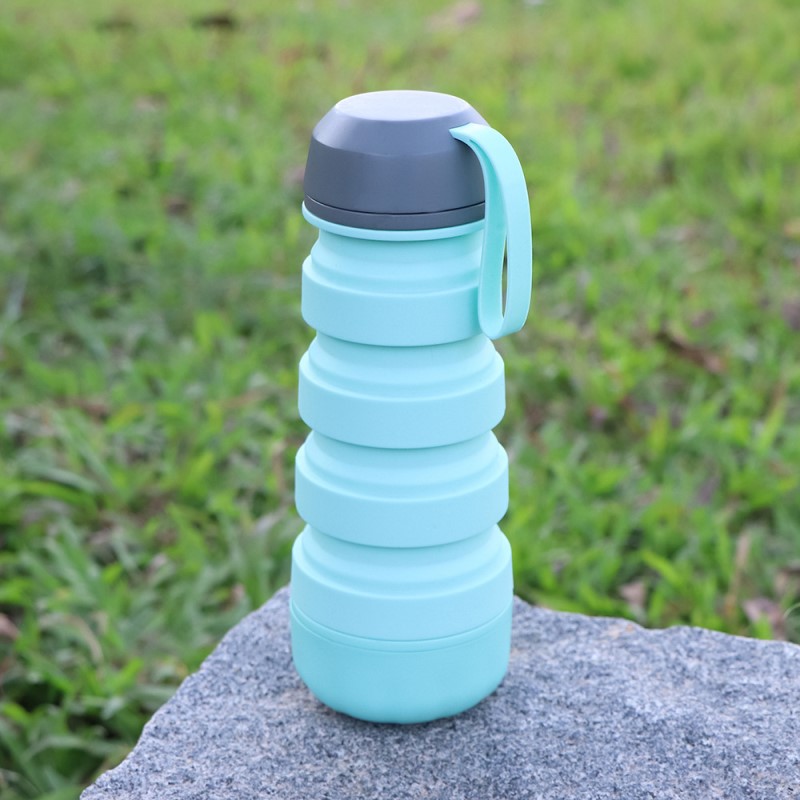 Creative silicone water cup food grade folding outdoor sports personality water bottle running fitness portable sports water cup